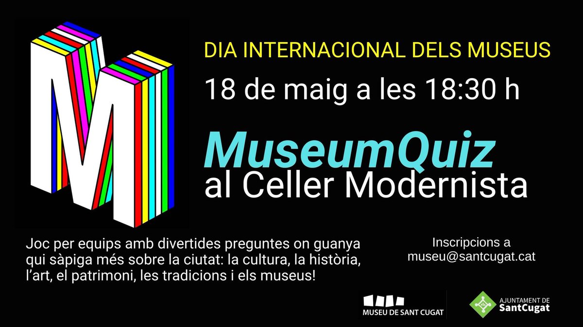 Us proposem venir amb família i amics per participar al nostre #museumquiz pel #dim2024 Més info a museu.santcugat.cat #diainternacionaldelsmuseus