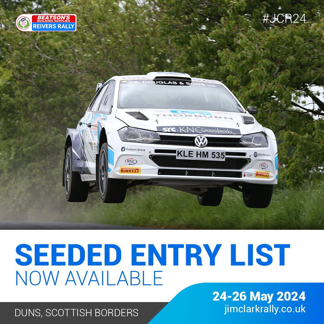 📢 Seeded Entry List 📃 The seeded entry list for the @BeatsonsBS Jim Clark Rally and Jim Clark Reivers Rally is now available - and it's a stunner! Check it out here: jimclarkrally.co.uk/competitors/ #JCR24