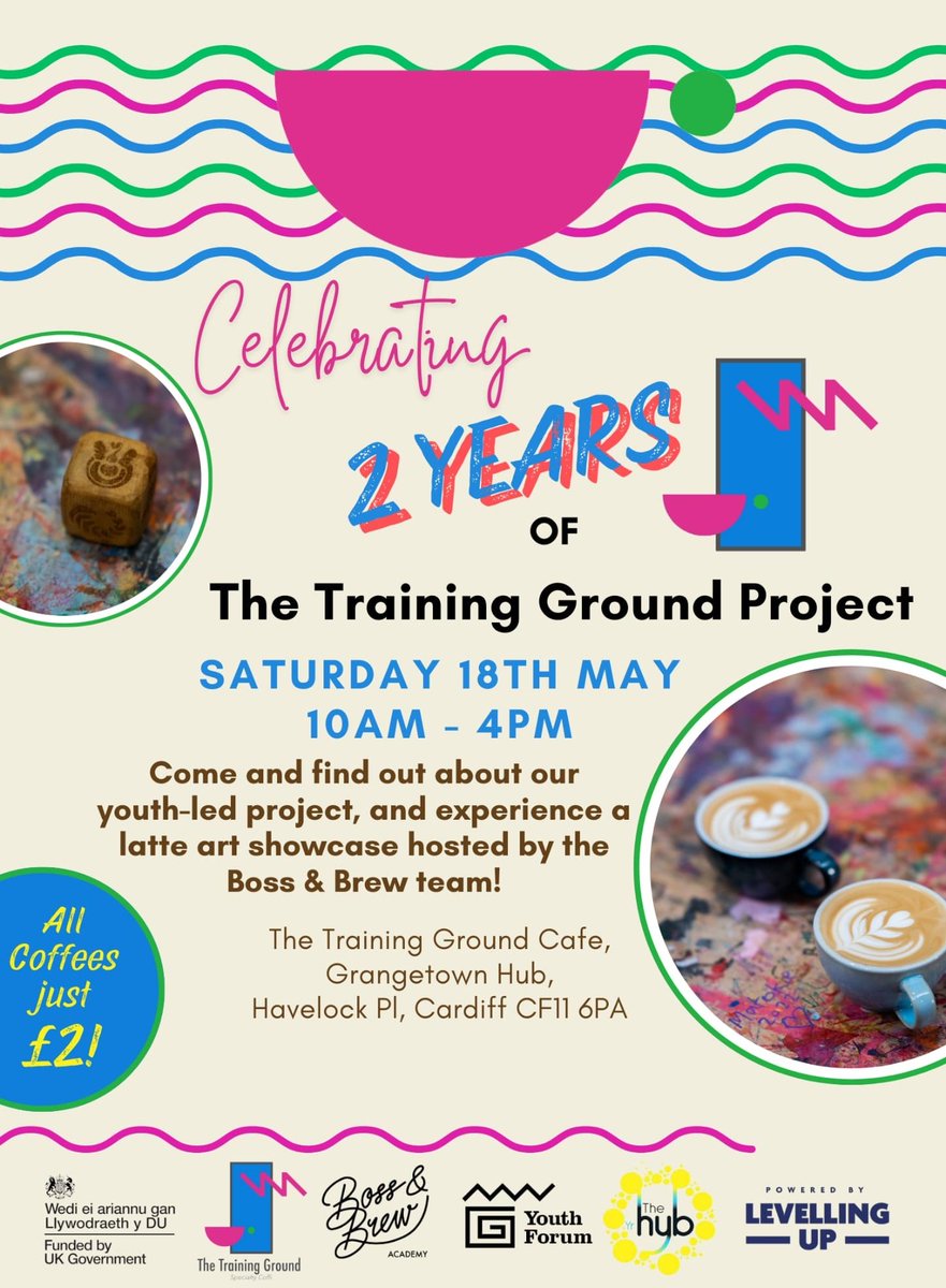 Hard to believe it's been 2 years since starting this project with @GPYouthForum Our youth led cafe @ttg_coffee is celebrating this Saturday with £2 coffee and a latte art showcase by the TTG & Boss & Brew team ☕️ Come learn about our cafe project and exciting future plans 🤩