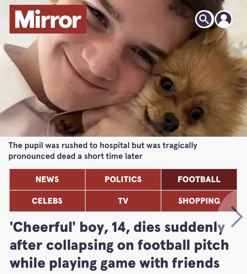 A 14-year-old schoolboy has tragically died after collapsing during a game of football. Corbin Jones was playing with friends on the grounds of Larkhall Academy in South Lanarkshire, Scotland, before he suddenly fell ill and passed out. Emergency crews rushed the boy to the Queen