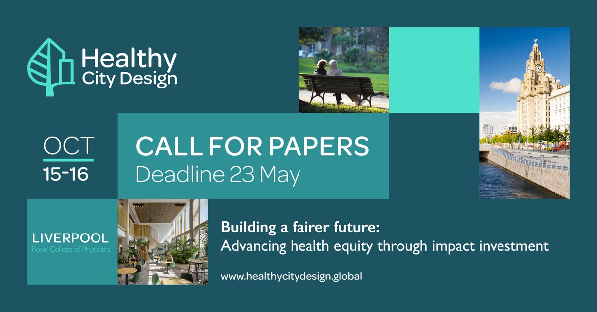 📣 One week remains until the deadline for abstracts for #HCD2024 Don’t miss out on your chance to present at the Congress – view the Call for Papers to read the vision statement and Congress streams, and submit here by 23 May: bit.ly/HCD2024Submit healthycitydesign.global