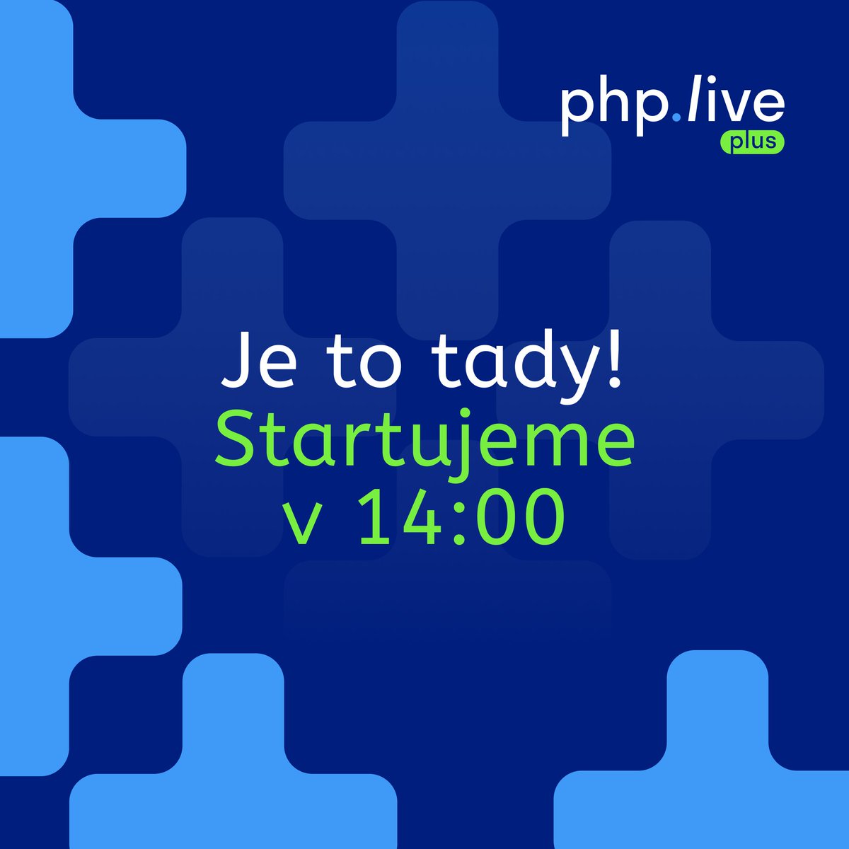 Do startu 9. ročníku konference php.live+ zbývá už jen pár hodin! Těšíme se na tebe. 💙💚