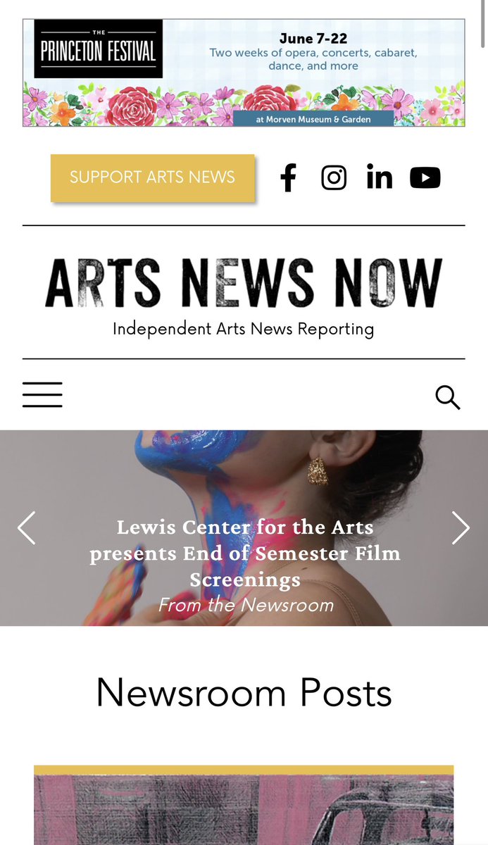 Ok! Giving this “X” a try! Been off here for a while! Updates: in response to the need for more arts news coverage, I founded an online arts reporting publication- check out ArtsNewsNow.com #arts #artsnewsnow #artsnews #thearts #newhopepa #newhope #buckscounty #princeton