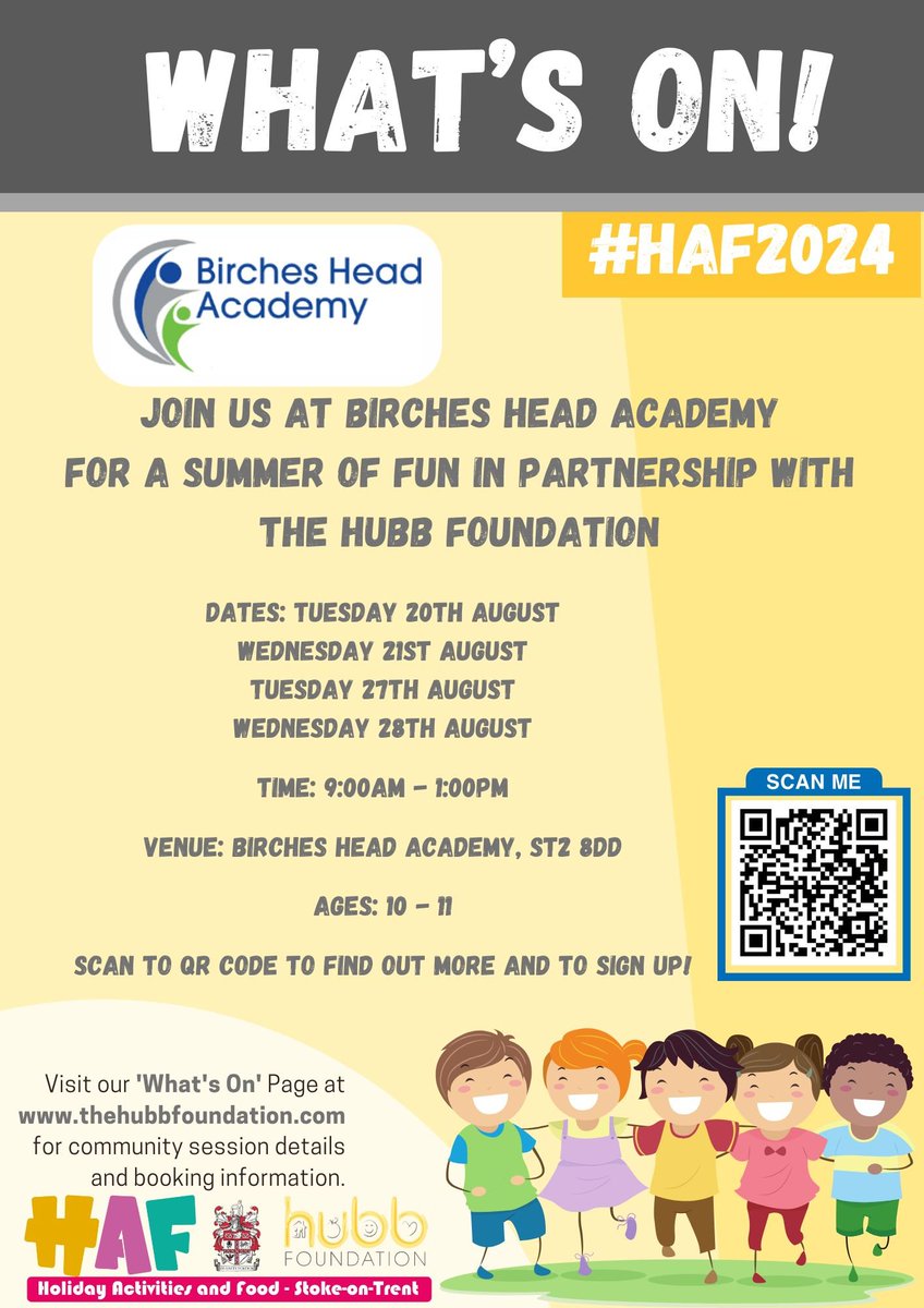 Join us at BHA for a Summer of fun in partnership with @HUBBFoundation_. Scan the QR code or visit thehubbfoundation.com to find out more.