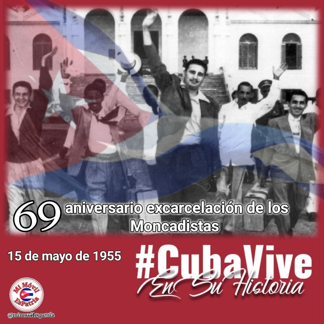 El 15 de Mayo de 1955, son puestos en libertad #FidelPorSiempre y el resto de los jóvenes de la Generación del Centenario, que cumplían condena en el “Presidio Modelo” de Isla Pinos, actual Isla de la Juventud.  #CubaViveEnSuHistoria #PorCiroRedondoTodo #LatirXUn26Avileño