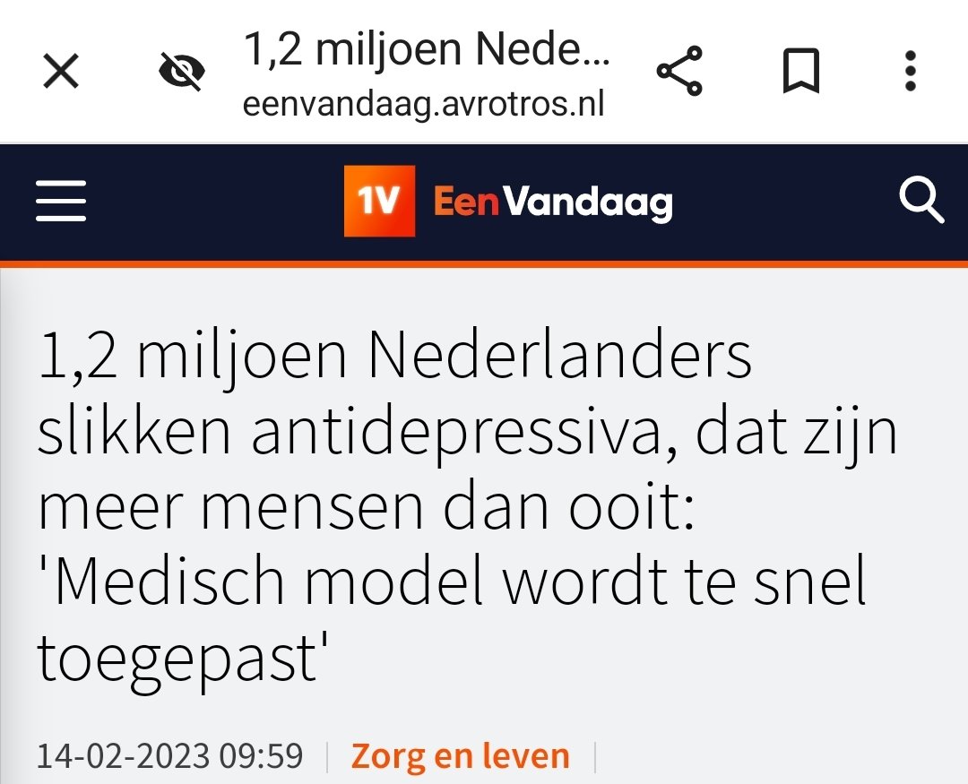 De leugenfabriek #CBS 'vergeet' het volgende te melden: 1.2 miljoen mensen slikken #antidepressiva en dat zijn geen baby's, maar volwassenen. CBS is gewoon een ouderwetse Sovjet-propagandamachine. Verspreidt dagelijks schandelijke cq criminele desinformatie, @nat_ombudsman @nvj.