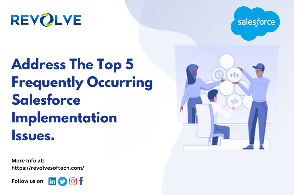 RevolveSoftech's tweet image. &quot;Address The Top 5 Frequently Occurring Salesforce Implementation Issues.&quot;

Given how many things may go wrong throughout the implementation process, it can be difficult and intimidating. 

Read them here👇
revolvesoftech.com/address-the-to…

#Revolve #salesforce #implementation #consulting