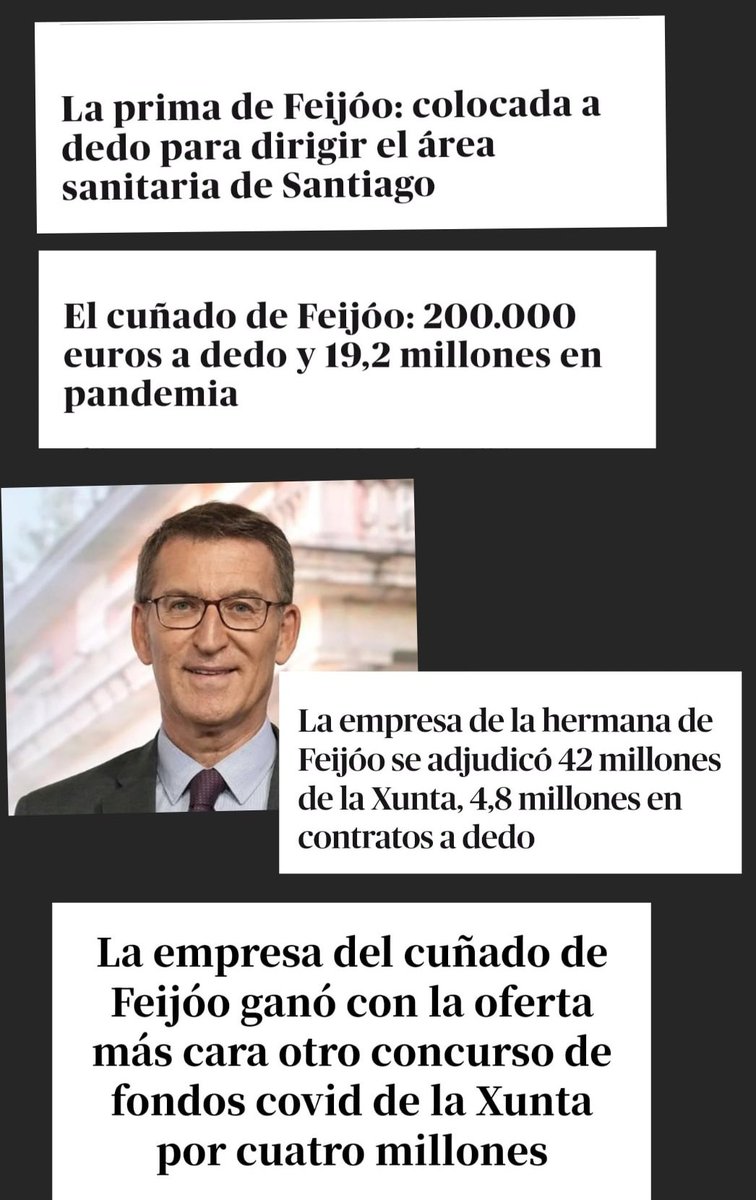 Después de la Famiglia de Ayuso viene la de Feijóo. La prima, el cuñado, la hermana......