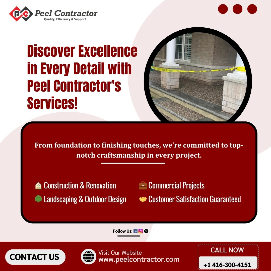 🛠️✨ Discover Excellence in Every Detail with Peel Contractor's Services! ✨
🏡 Home Renovations
🏗️ Construction Projects
🔨 Custom Carpentry
🎨 Interior Design

Contact us :📞(416) 300-4151

#ExcellenceInDetail #PeelContractors #HomeRenovation #InteriorDesign #CommercialProjects