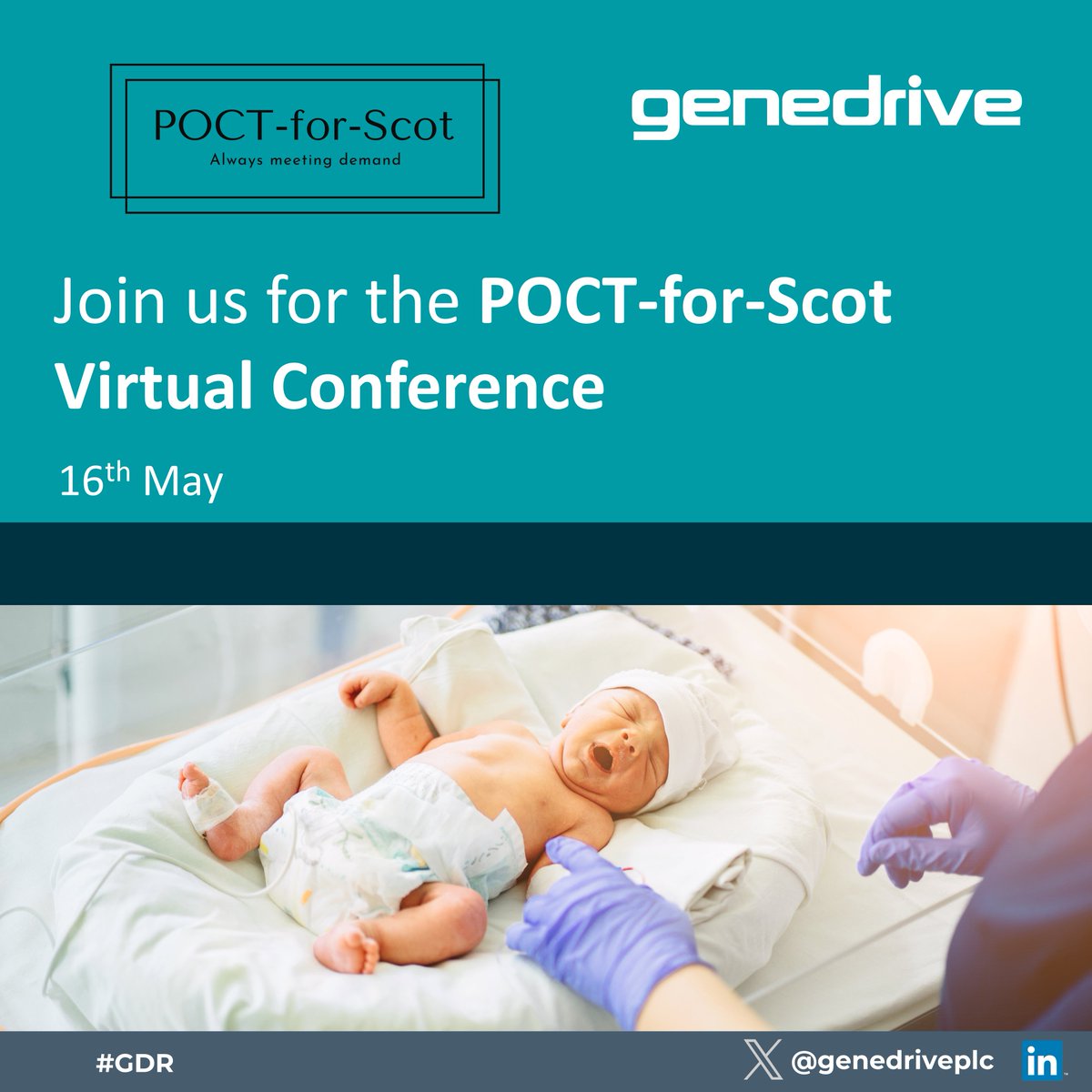 Join us online TOMORROW for the POCT-for-Scot virtual conference!

Professor Bill Newman will be speaking on the Genedrive MT-RNR1 ID Kit at 1:30pm.

See you tomorrow!
#GDR #POCT #pointofcare #POCTforScot #diagnostics #neonatal #diagnostics #pharmacogenomics #antibioticresistance