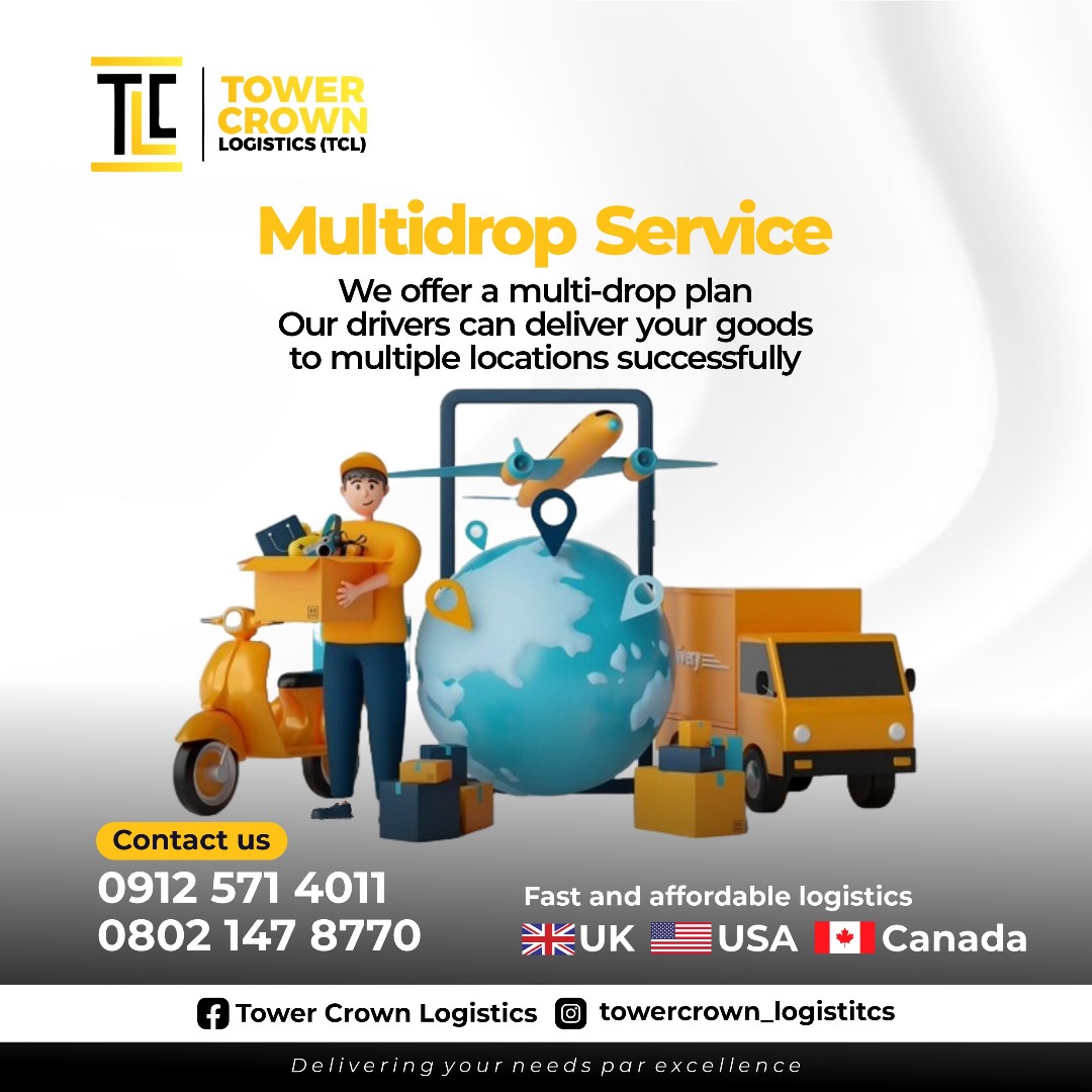 With Tower Crown Logistics, you do not have to worry about delivering at multiple places.

We operate a multi drop service which makes it easy to get packages delivered in different locations at the same time.
#Towercrownlogistics 
#multipledelivery
#doortodoordelivery