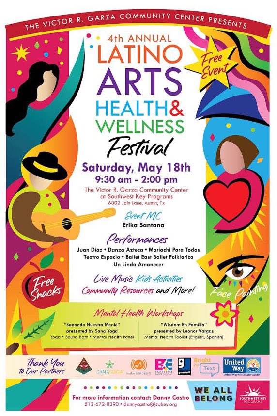 We can’t wait for the Latino Arts Health and Wellness Festival! Join us for an incredible day of free music, arts, food, and amazing community resources. Don’t miss out on this vibrant celebration—mark your calendars now! See flyer for details. #WeAllBelong #WisdomEnFamilias