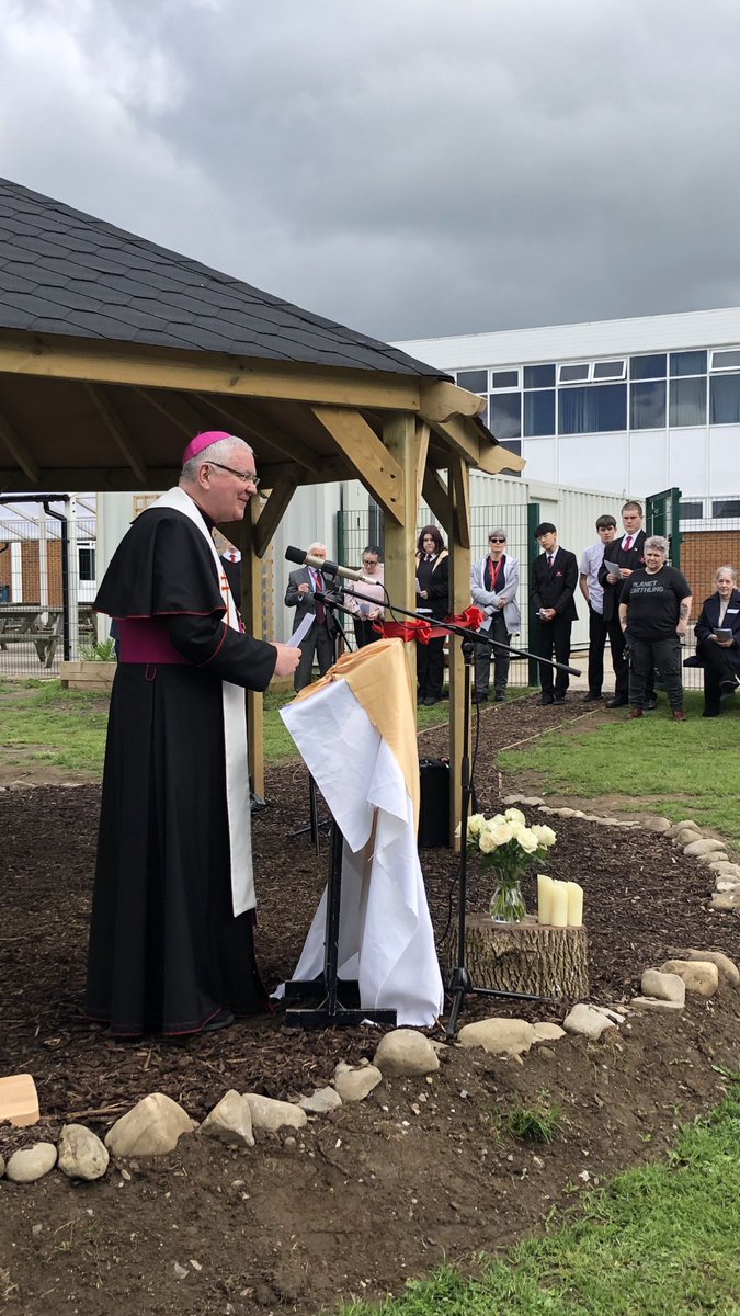 Thank you to Archbishop Mark O’Toole for opening and blessing our “Memorial Garden” today. @CatholicCardiff