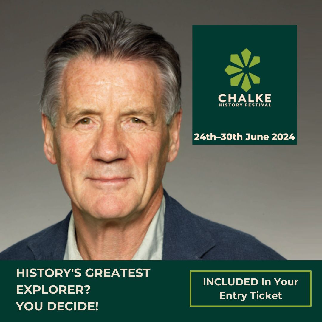 Missed out on tickets to Michael Palin's talk? Fear not! WHO IS HISTORY'S GREATEST EXPLORER? Join Michael Palin & @Levisonwood as they champion their candidates, refereed by @AlexBescoby. Then, it's over to you! 27th June - INCLUDED in your day ticket.programme.chalkefestival.com/talks-and-addo…