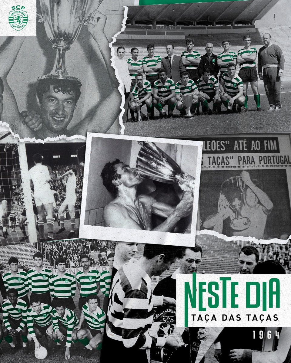 Há 60 anos, o #SportingCP conquistava a Taça das Taças 🏆 A terra estremeceu e verde se tornou, o sonho aconteceu, um golo só bastou. Um golo do Morais que não esquece mais. 💚