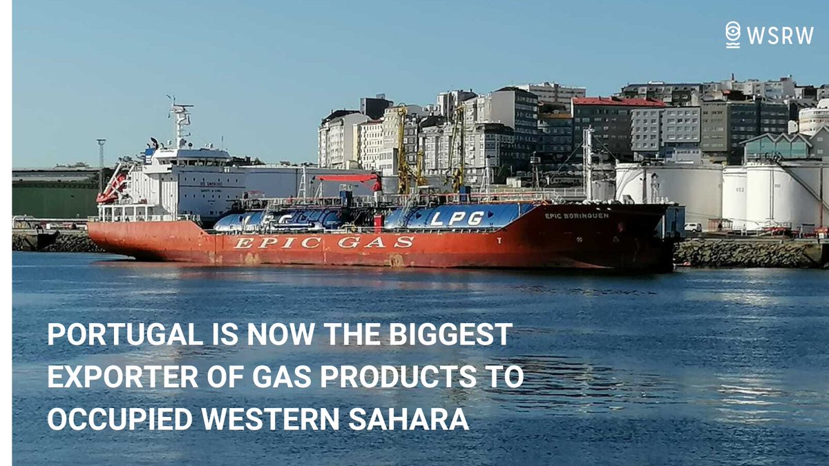 🔴 Our analysis of gas exports to occupied #WesternSahara has shown that #Portugal has taken over from #USA as biggest exporter of gas to the territory, where it is used to fuel #Morocco's illegal occupation. Read more 👉 wsrw.org/en/news/portug…