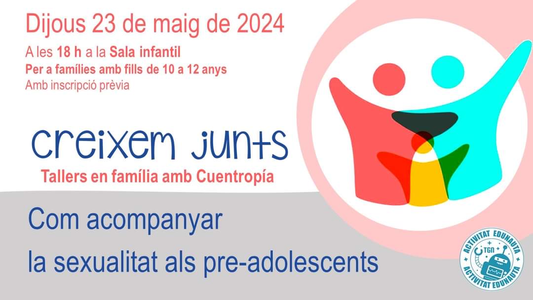 🌳✨ Creixem junts! Nova proposta de #tallerfamiliar a l'entorn de la #sexualitat. En aquesta ocasió, per acompanyar als pre-adolescents. Famílies amb fills entre 10 i 12 anys. A càrrec de Cuentropía, places disponibles!👉tuit.cat/sP155