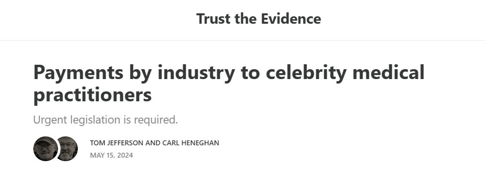 Which TV doctor has had their hands in the cookie jar?

Great Substack from @carlheneghan and Tom Jefferson (link below), Tom Jefferson first warned us about Big Pharma - Government revolving doors all the way back in 2017 !