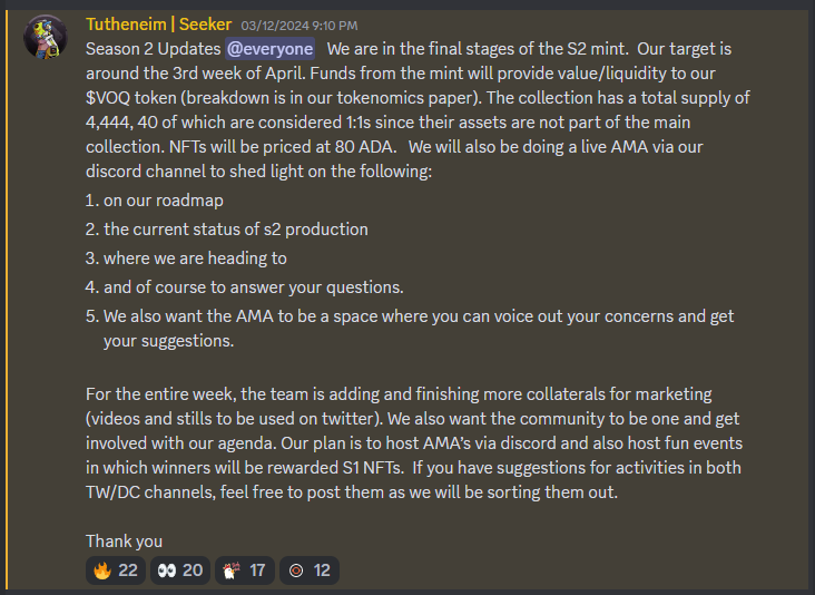 PHRCKpool's tweet photo. @CSWSmoving @havocworlds There actually have been legit updates. You probably just missed them. The team have written the Accords and Staking Tokenomics litepapers published here: https://t.co/86IKPgaqUC

and here's one of the more recent updates on this s2 mint. More on Discord. https://t.co/01gWHNIhkO