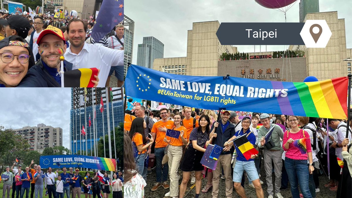 🇧🇪🏳️‍🌈 Belgian representations around the world raise the rainbow flag as a sign of support for #LGBTQI+ persons & the fight against all forms of discrimination. 🧑‍🤝‍🧑We stand side by side to celebrate diversity & promote acceptance & respect for the LGBTQI+ community. #LoveisLove