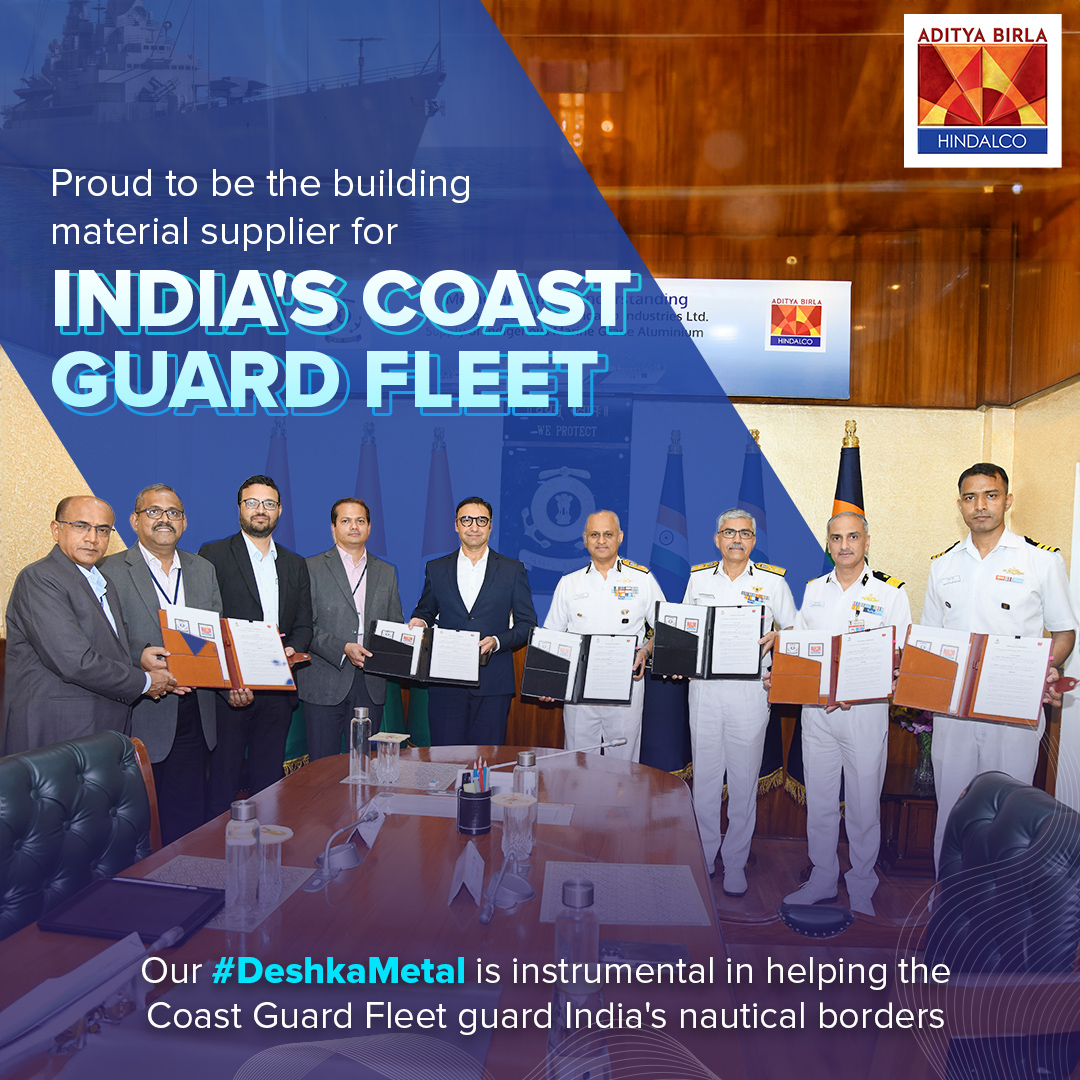 Hindalco is proud to offer #DeshKaMetal in form of Marine Grade Aluminium Alloy Sheets, Plates & Extrusions needed by shipyards for constructing Indian Coast Guard ships. By indigenising these materials, we are ensuring import substitution & contributing to ‘Atmanirbhar Bharat’.