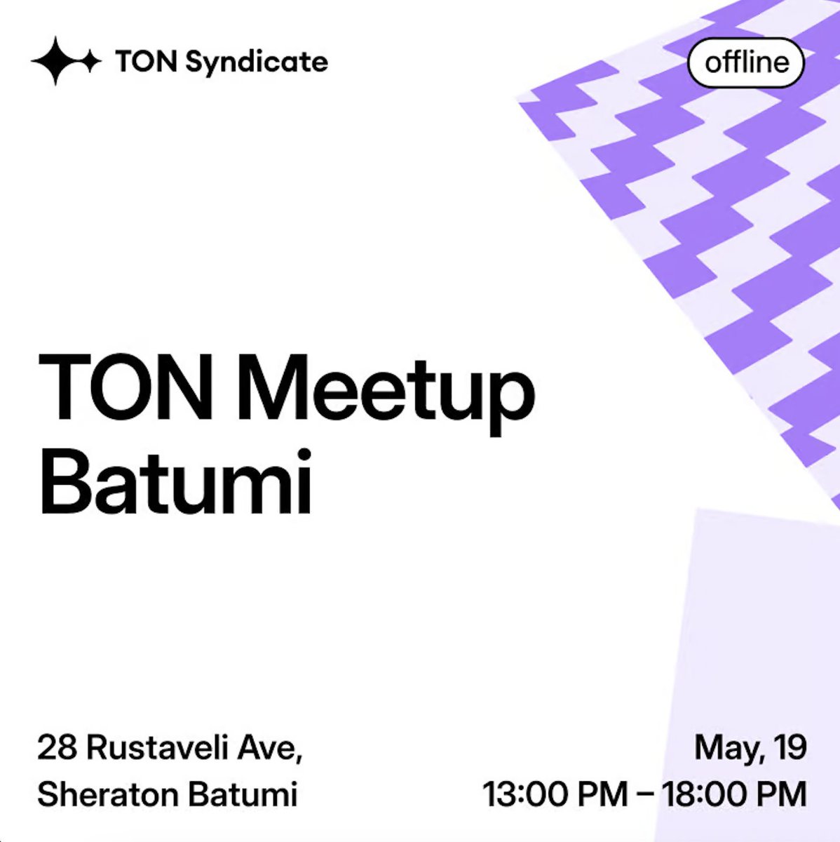 Join me: 1st #TONMeetup in Batumi!
📌 19.05 at Sheraton Batumi Hotel
🔗 #blockchain world with keynotes, projects and networking!
🔥 Limited spots, register lu.ma/tonbatumi   #CryptoMeetup
💬 DM t.me/elivendima for speaker slots!
#Web3 #CryptoEvent #TechEvent