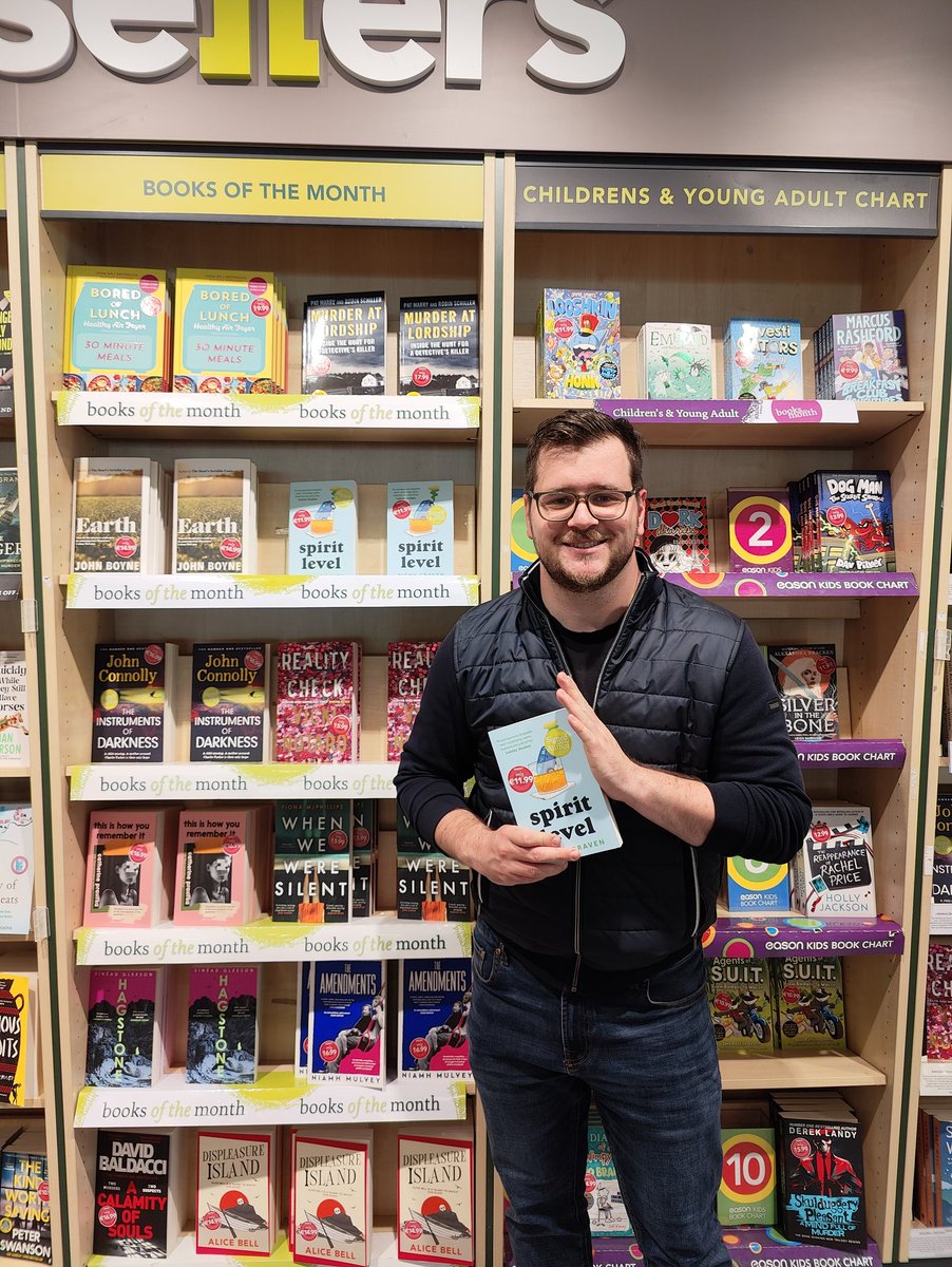 I have signed yet more copies of Spirit Level out in @easons Dun Laoghaire because the staff are too polite to stop me.