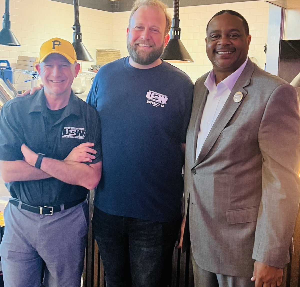 Honored to be on hand with @MayorEdGainey as we all celebrated the contract between the @steelworkers & @PittTweet. Still some more work to be done but a big step forward and congrats to both parties!