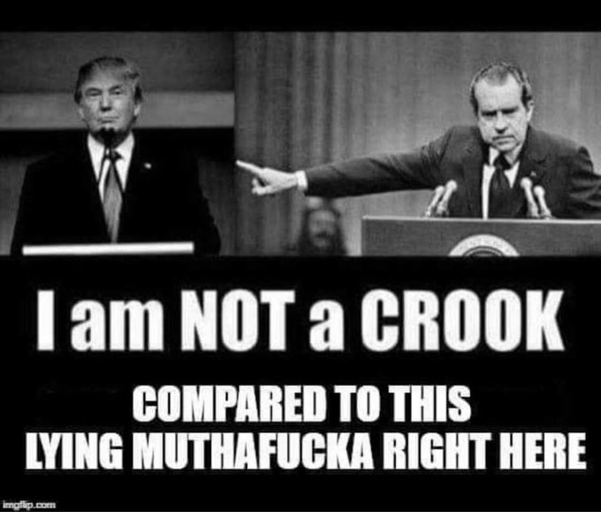 Who else thinks that Trump was by far a bigger crook than Nixon? 🙋‍♂️ 🙋‍♀️ 🙋
