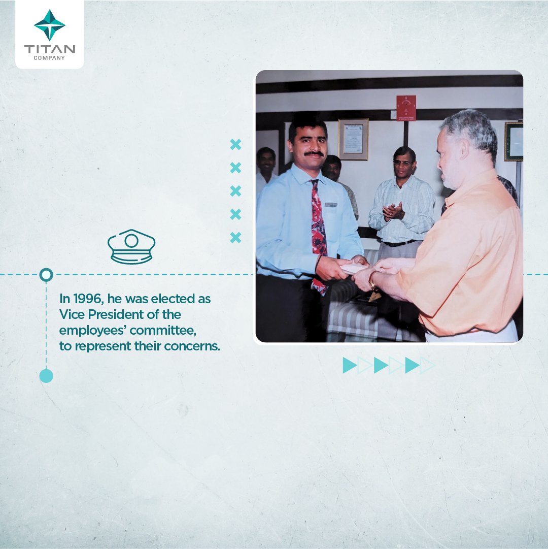 Swipe to the sixth slide for a blast from the past! 

Scroll through Titan's Employee #968 - Ramesh Rao's - journey since the early 90s. 

Do you know other Titanians with incredible journeys like him? Tag them in the comments below.

#LifeatTitan #Titangram 

(1/3)