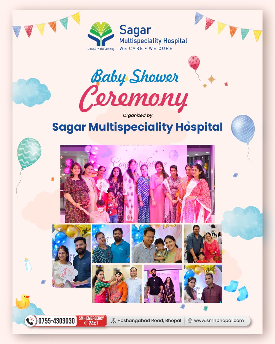 Showering love and joy on these glowing moms-to-be! Moments like these are made for memories that'll last a lifetime, Baby Shower Ceremony Organized by Sagar Multispeciality Hospital

#doctors #medicalcare #health #SagarMultispecialityHospital #SMH #SMHBhopal #WeCare #WeCure
