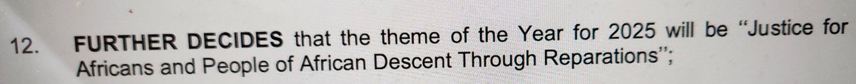 The 2025 @_AfricanUnion Theme of the Year 'Justice for Africans and People of African Descent Through Reparations'. Assembly/AU/Dec.884(XXXVII)