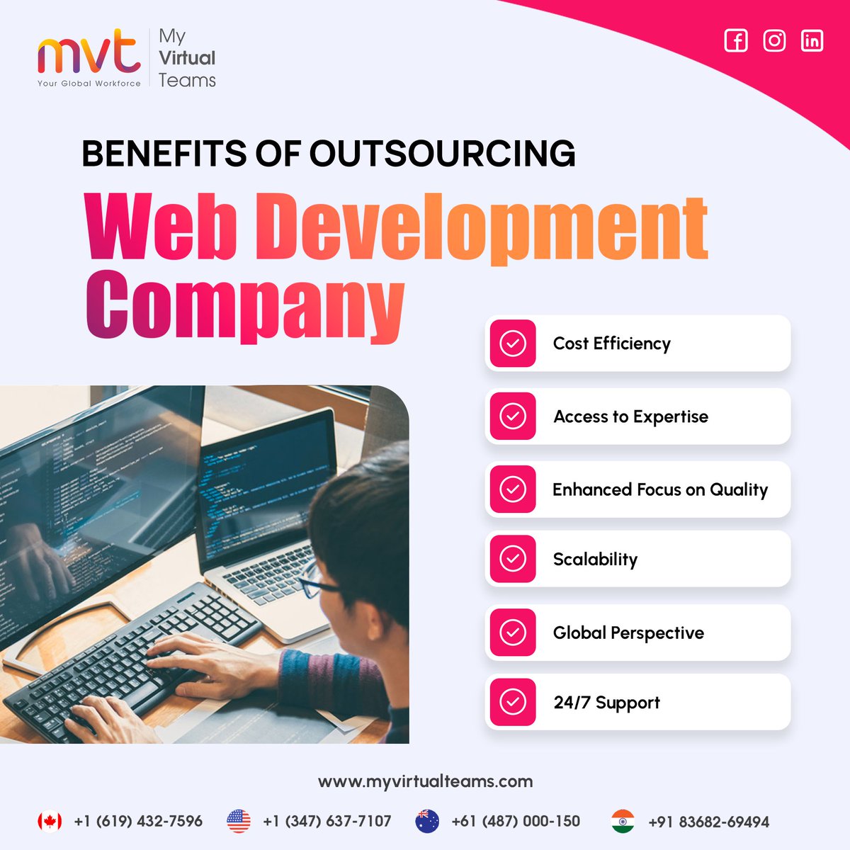 myvirtualteams's tweet image. Join hands with a reliable offshore web development partner to navigate the digital landscape with confidence. ✨
Let's build success together🌐bit.ly/44LkwKY
#OffshoreWebDevelopment #Reliability #itcompany #itstaffing