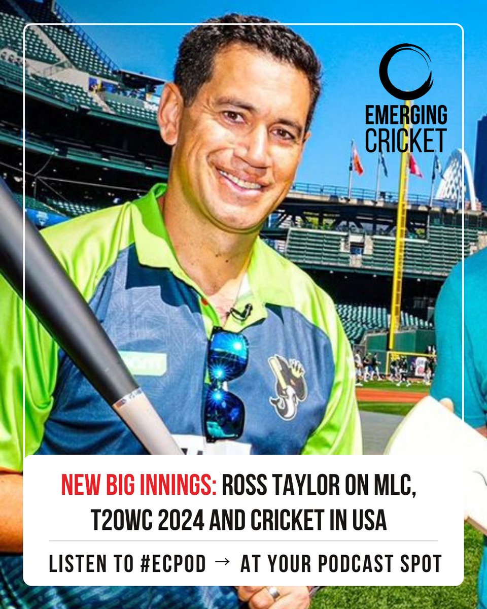 🚨 New Big Innings 🚨 New Zealand legend and Seattle Orcas staff member Ross Taylor chats MLC, #T20WorldCup 2024 and the game in the USA with @CricFanUSA🏏 ⏬ bit.ly/3QLfisA 🟢 spoti.fi/4blmlR6 🍎 apple.co/3WCRdrR