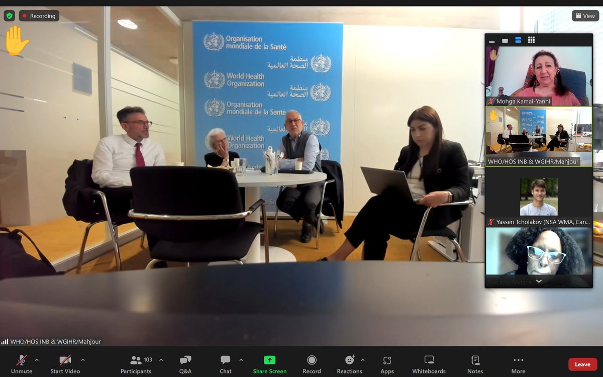 Interesting discussion on the fact that @WHO staff seem to have access on all the #INB9 discussions. The 'official' answer seems to be that only those who have specific technical support roles have that access but it sounds like in reality everyone does.
NSAs seem divided in what