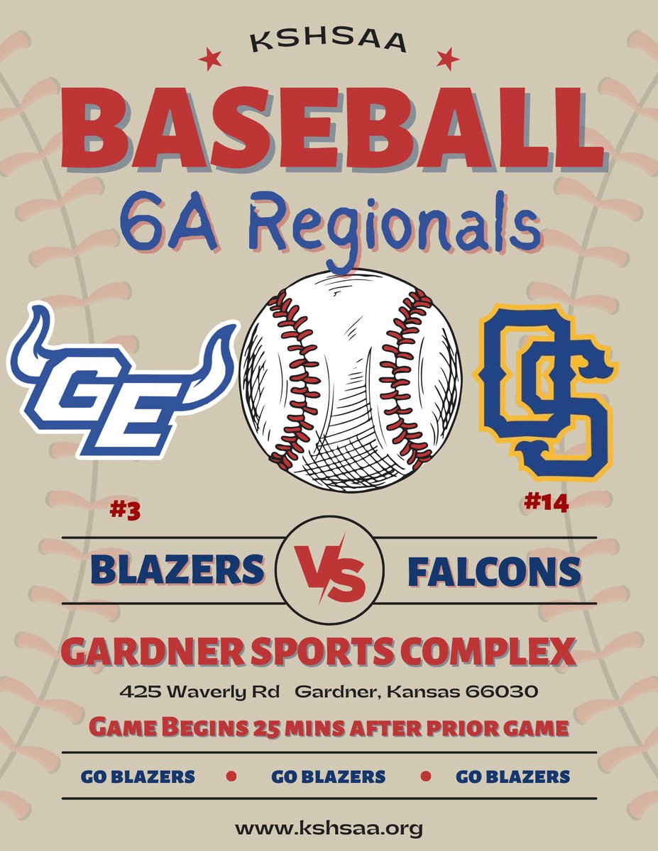 Blazers host Olathe South in the first round of regionals tonight.  
#blazernation
#gozers