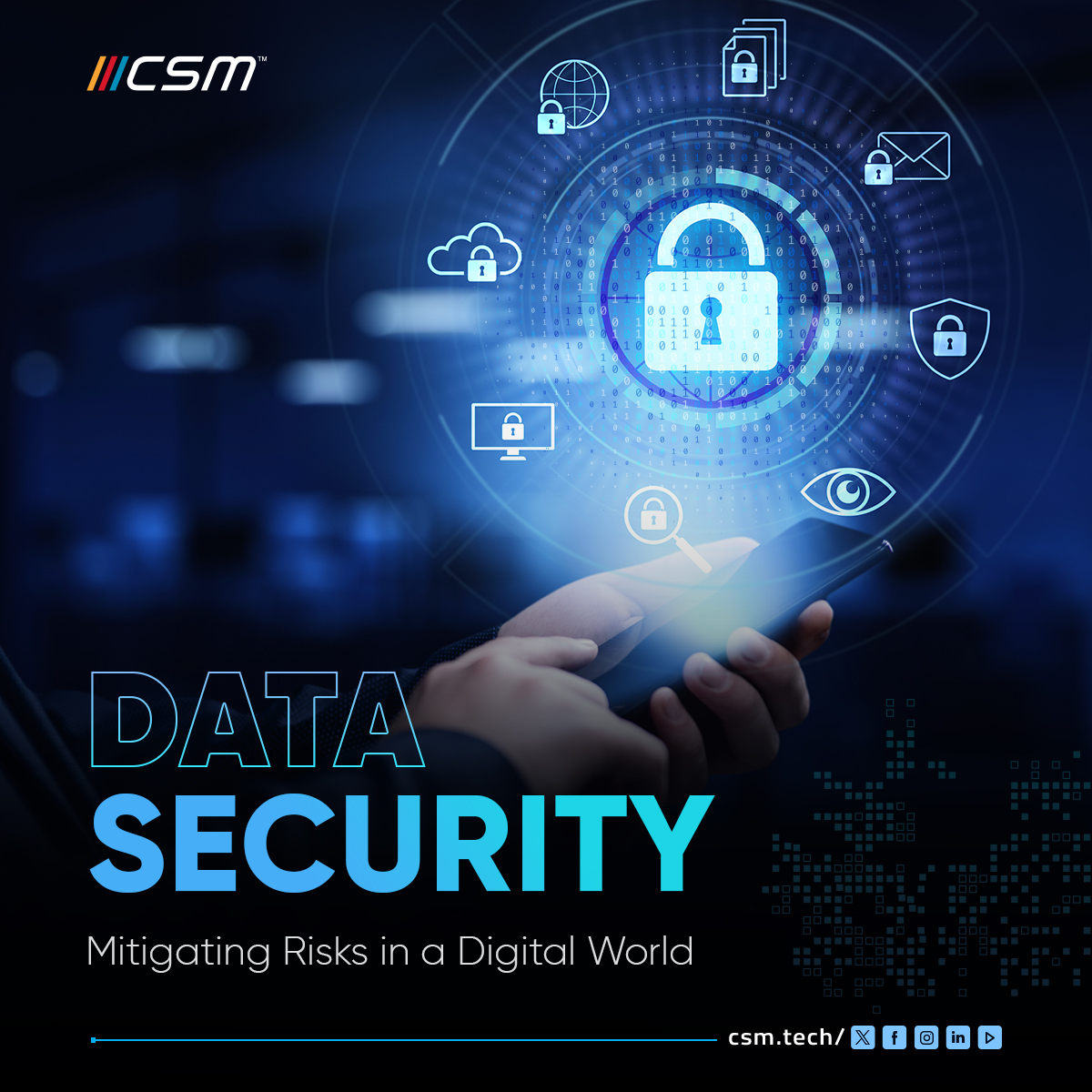 Secure your data with advanced protocols against digital threats. 👉Know More: bit.ly/4dK712b #CSMTech #DataSecurity #CyberSecurity #DataProtection #CyberDefense