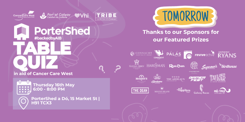 🥳Happening TOMORROW 🛎️Reminder about tomorrow's Cancer Care West Table Quiz 🤗Some great prizes to be won during our raffle on the night too. Can't make it to the quiz? Don't worry you can still donate by purchasing raffle tickets, see below! 👇bit.ly/3UEN70K