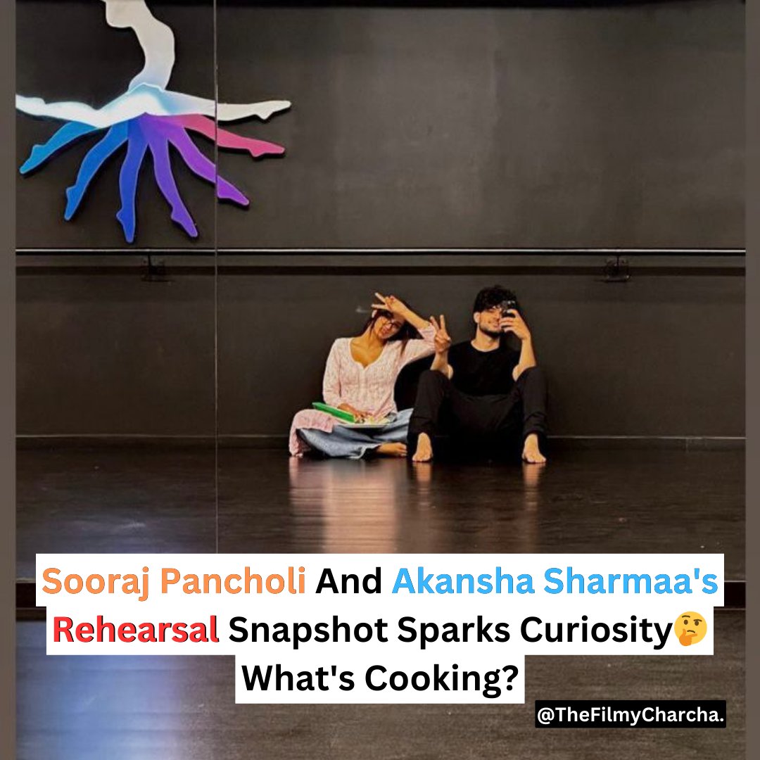 Sooraj Pancholi shares a fun rehearsal picture with Akansha Sharmaa 😍 What do you think is cooking? #soorajpancholi #akanshasharmaa #rehearsal #bollywood