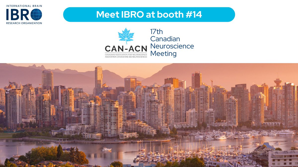 Meet IBRO at the CAN meeting in Vancouver, between 20-22 May! 😃 Members of the IBRO US/Canada Regional Committee will be happy to greet you there: Learn more: ow.ly/sJfb50RBht3 @JasonSynaptic @dr_swayne @jillumine @CAN_ACN