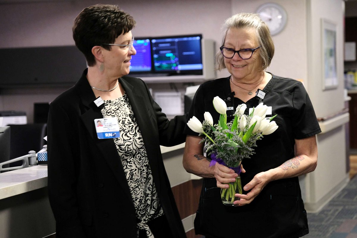 Congratulations to Karen Brozovsky, Patient Care Technician, for receiving the April Tulip Award! Karen, thank you for the care you provide daily to your patients. You make a difference in the lives of others. We are grateful that you are part of the Bryan Medical Staff.