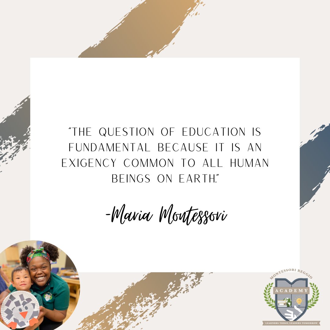 ✨Maria Montessori Quote of the Day✨

#MRASugarLand #MRAStudents #GrowWithMRA #SugarLandPrivateEducation #MontessoriEducation #ReggioEmilia #EarlyChildhoodEducation #CogniaAccredited #Cognia #HoustonsBest #HoustonsBestOfTheBest #TPSA #MariaMontessori #QuoteOfTheDay