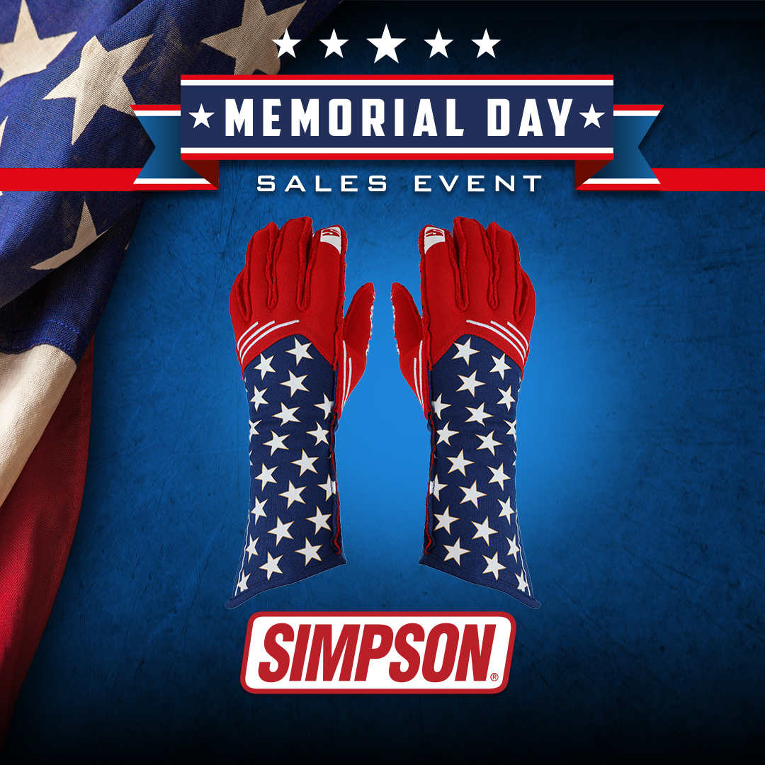 The Simpson Memorial Day Sales Event is LIVE NOW! Today's feature is our Simpson Racing Liberty Gloves. 100% Nomex® construction, SFI 3.3/5 Rated, External seams, and American Pride! See all products on sale here: holley-social.com/SimpsonRacingS… #TeamSimpson #Simpson #HolleyMDWSale24