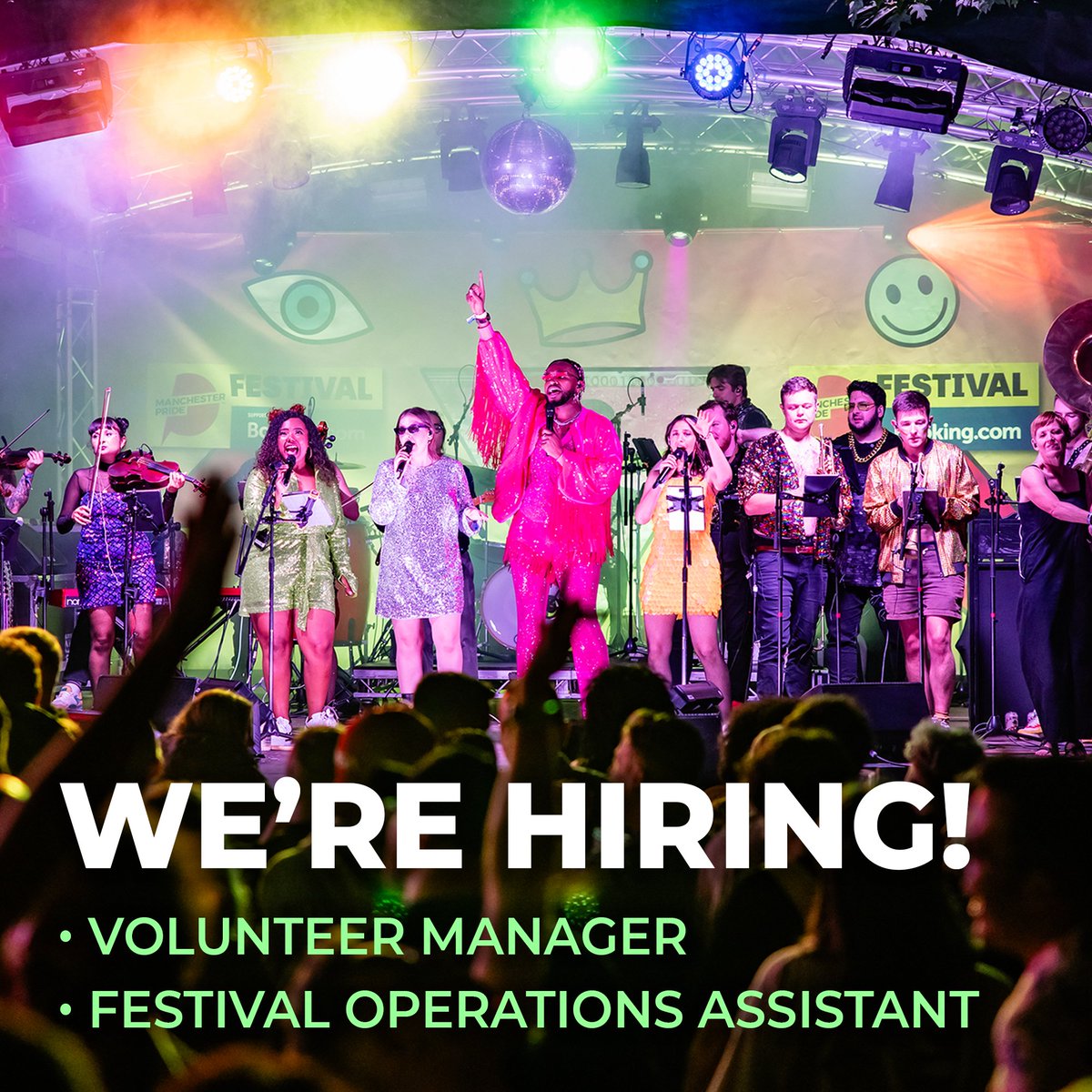 WE’RE HIRING! 🏳️‍🌈🏳️‍⚧️ We’re looking for two passionate individuals to join the Manchester Pride team! Could you be our next Volunteer Manager or Festival Operations Assistant?! Find out all you need to know about each role and apply at manchesterpride.com/jobs ✨