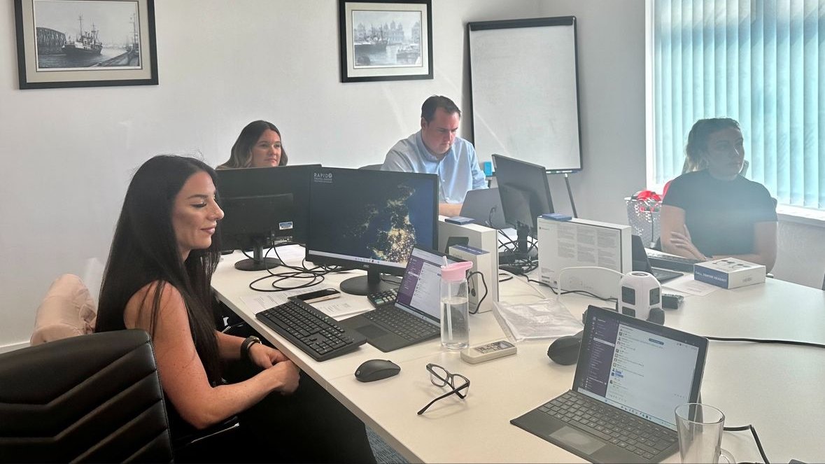 A warm welcome to our newest team members; (left to right) Kirsty, Kelly, and Libby! 💛 Photographed with Karl (Technical Director) doing their initial training earlier this week. It's very exciting to be growing the team. #newstarters #meettheteam