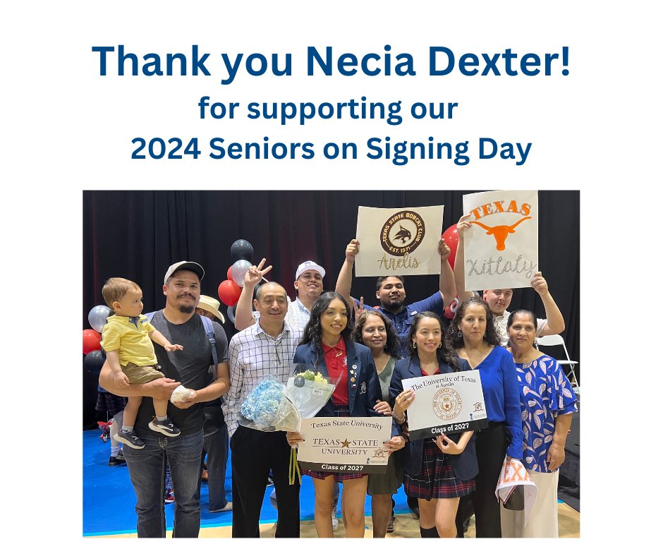 Thank you, Necia Dexter, for your continued support of our girls.  Your gift for Signing Day, celebrating our 2024 Class, will help guide the lives of future young women leaders through college and life. bit.ly/2V5s5d7 #changetheworld #collegesuccess #makeadifference