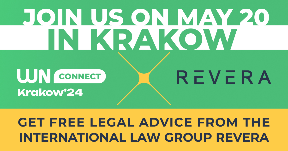 🌟 Join us at Legal Café REVERA, part of WN Connect Krakow'24!

It's your chance to have a free 40-minute chat with legal specialists. 🔗 Ready to secure your slot? Get your ticket and register ASAP 👉 bit.ly/3WFtUxI