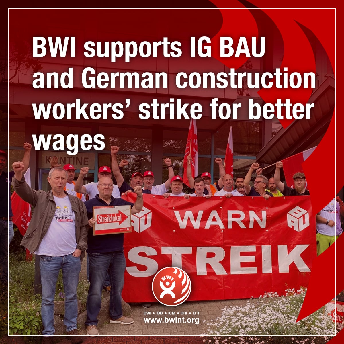 Solidarity w/ @IGBAU & German construction workers in their fight for fair wages. BWI stands firm: unified responses are needed to protect workers' rights. Strike! An injury to one is an injury to all! ✊️💪👷👷‍♀️ deine.igbau.de/baustreik?fbcl…