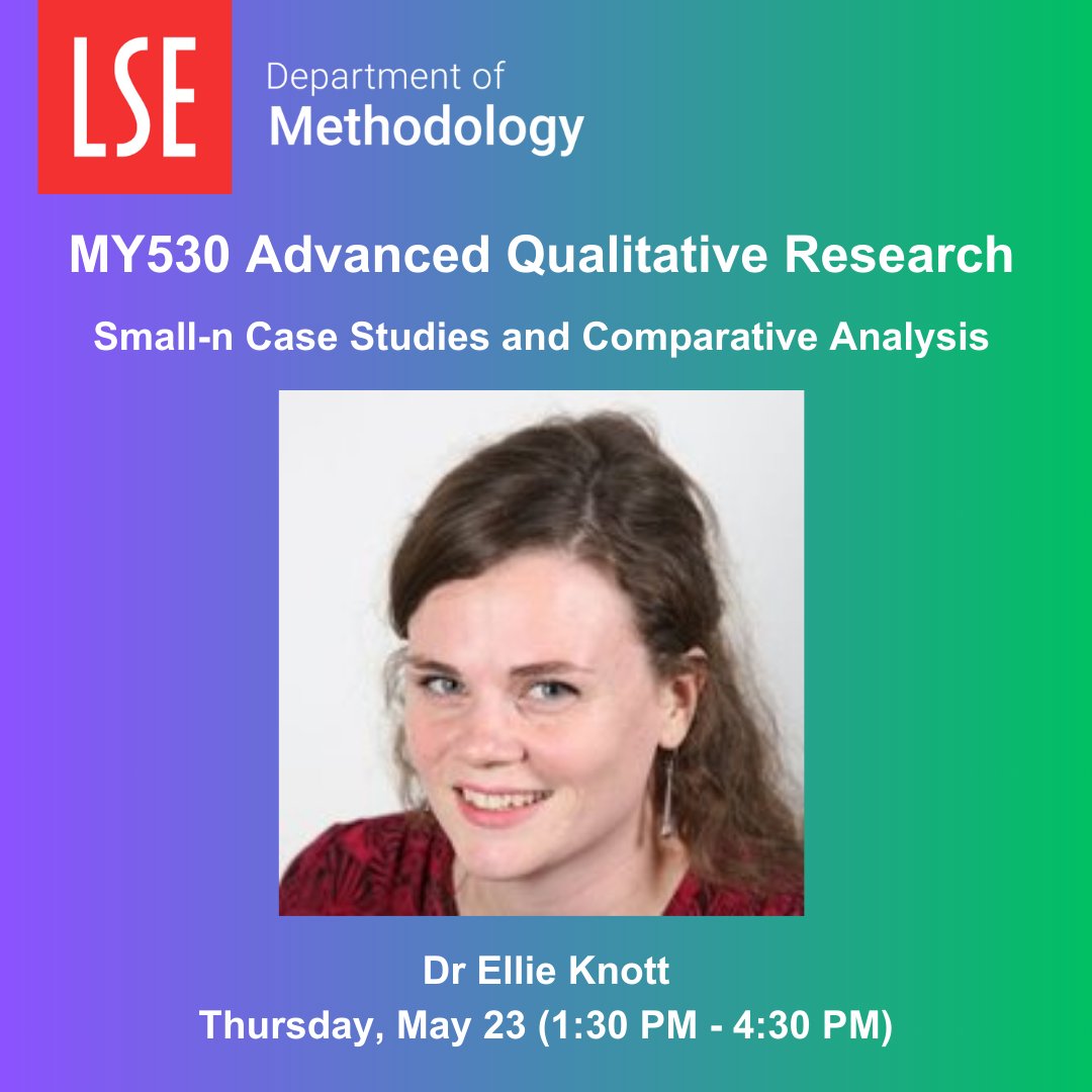 🚨Don't forget to register for Dr @ellie_knott's workshop next Thursday, May 23 (1:30pm - 4:30pm)! In this session, she will discuss different strategies of conducting small n-comparisons and how to design and conduct these comparisons. Register here 👉bit.ly/4bqetgP