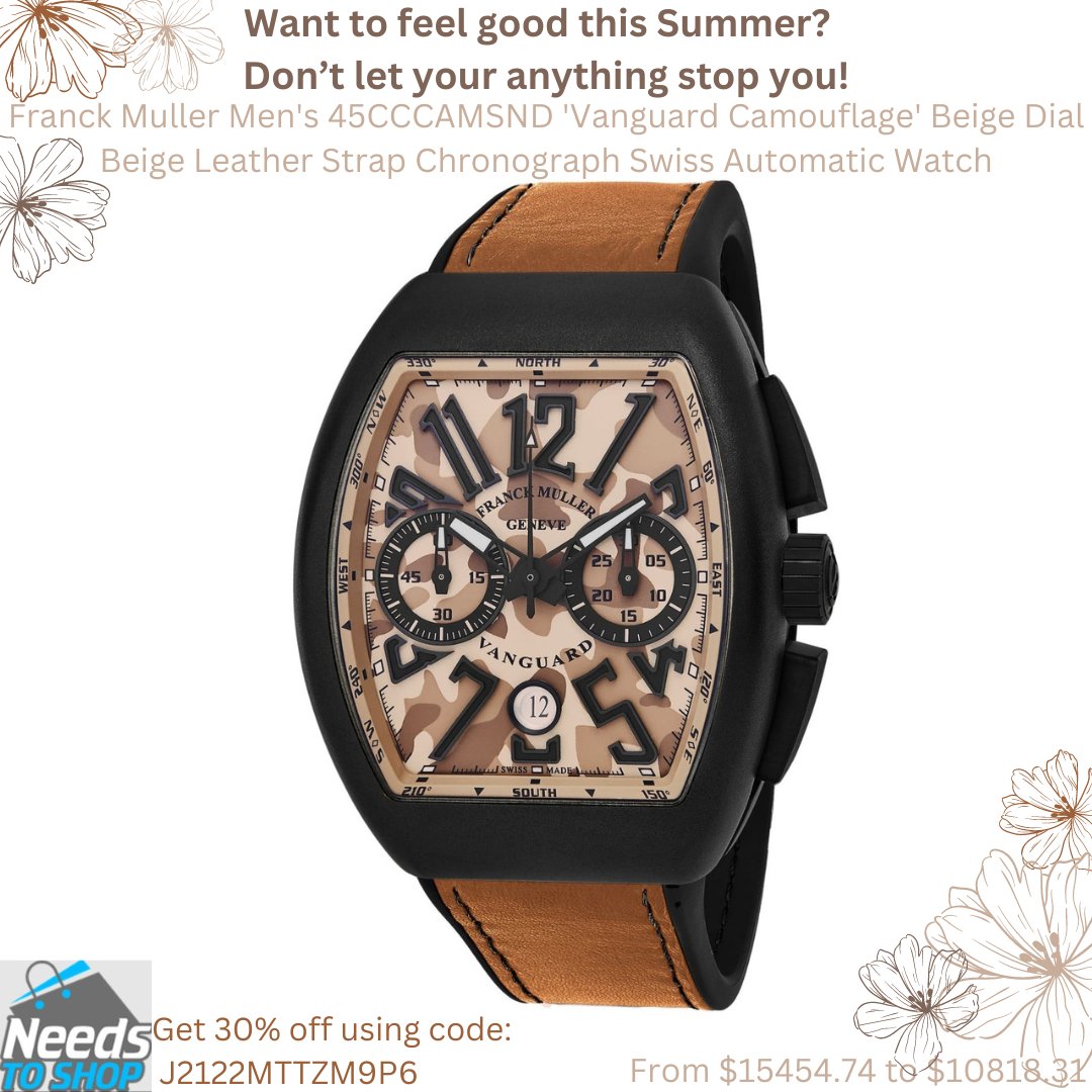 Want to feel good this summer? needstoshop.com/franck-muller-… Get 30 % off till May 31 using code: J2122MTTZM9P6 #franckmuller #watches #watchcollection #chronograph #CAmosJApaN #swisswatches #watchlover #jewelry #luxurywatches #genevewatches #menswatches